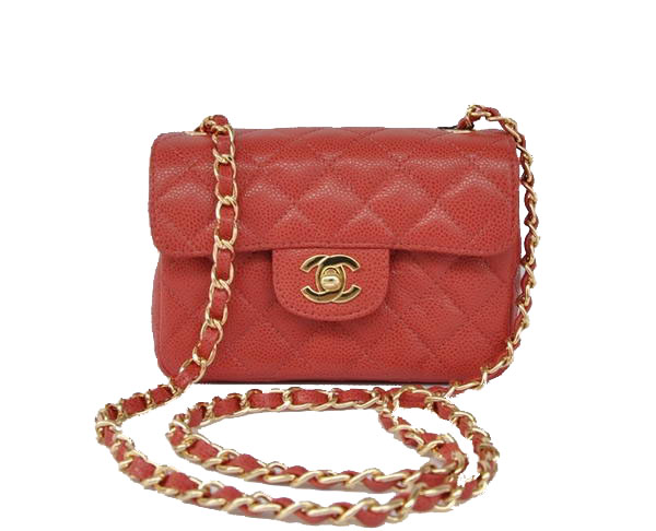 7A Replica Cheap Chanel Classic mini Flap Bag 1115 Red Leather Golden Hardware